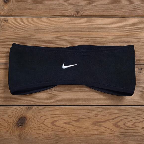 Warm Soft Unisex NIKE Cold Weather Black Polartec Fleece Headband Warmer - Picture 1 of 2